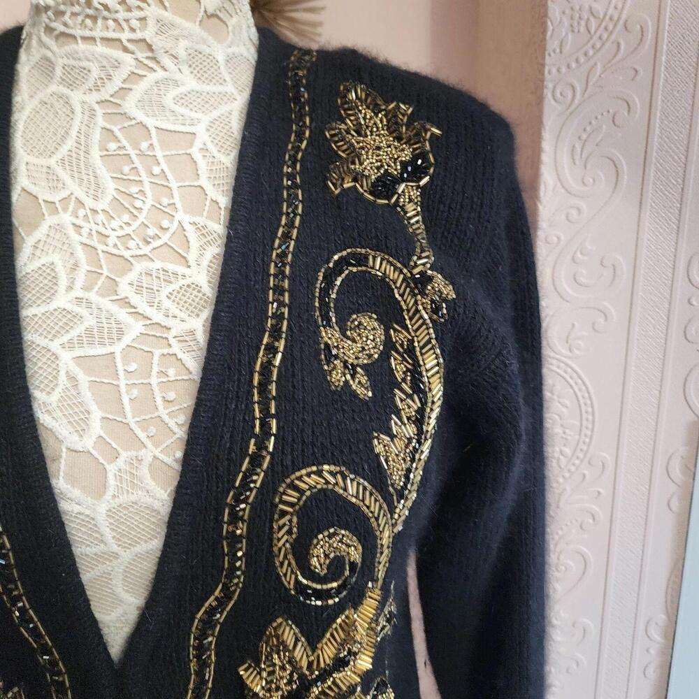 Euc Ib Diffusion Unique Black Sequin Sweater Silk… - image 7